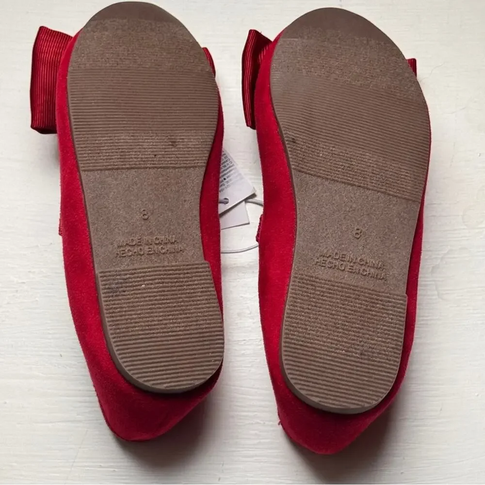 Old Navy Kids Red Bow Ballet  Mary Jane Style Flats Sz 8  NWT